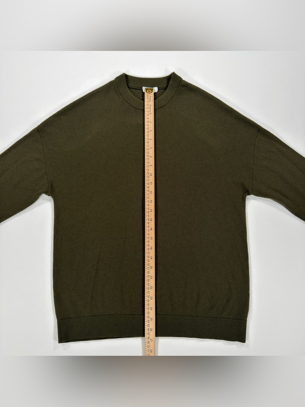 Reiss Putney Mens Wool Blend Crewneck Sweater Size M Olive Green Pullover - Picture 9 of 9